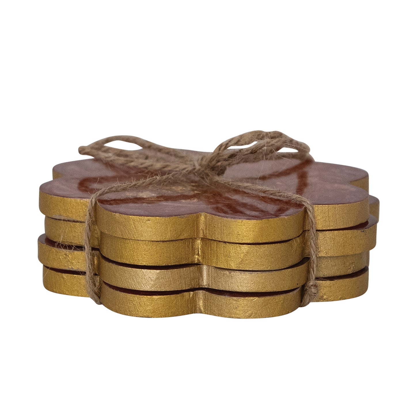 Flower Shaped Coasters with Gold Foil, Set of 4