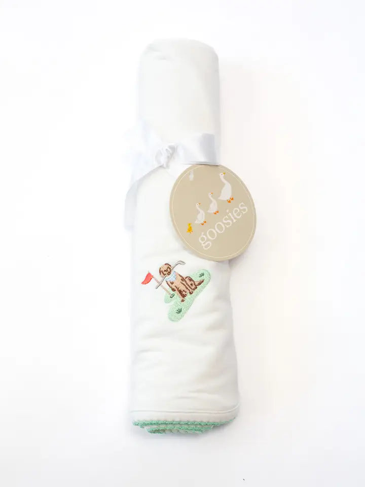 Pip Embroidered Blanket - Alligator/Barks