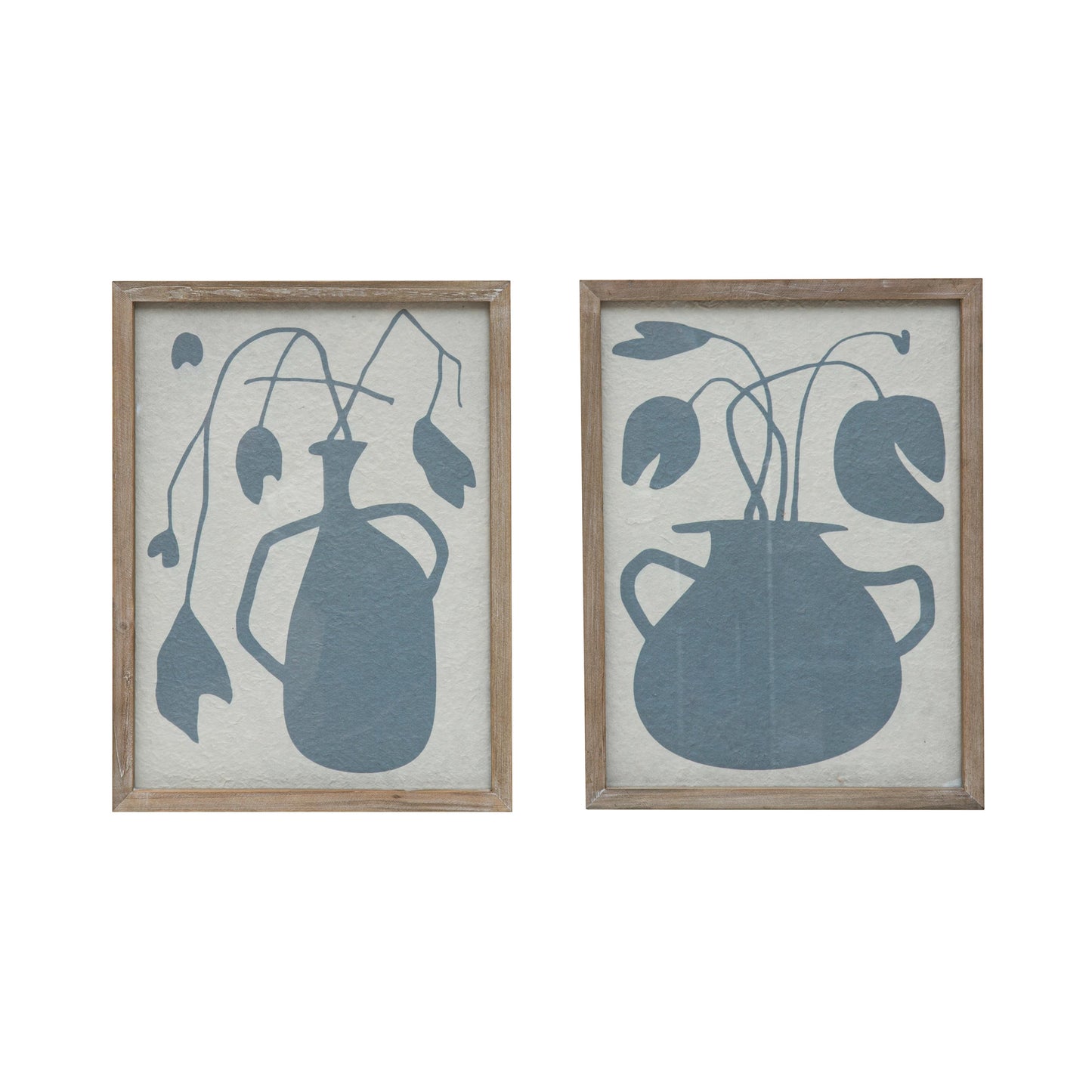 Wood Framed Glass Wall Décor, Abstract, 2 Styles
