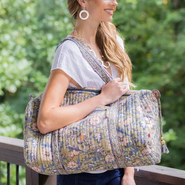 Xl Duffle Bag - Block Printed Organic Cotton