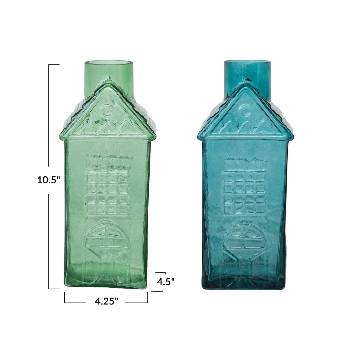 Pressed Glass House Shaped Vase