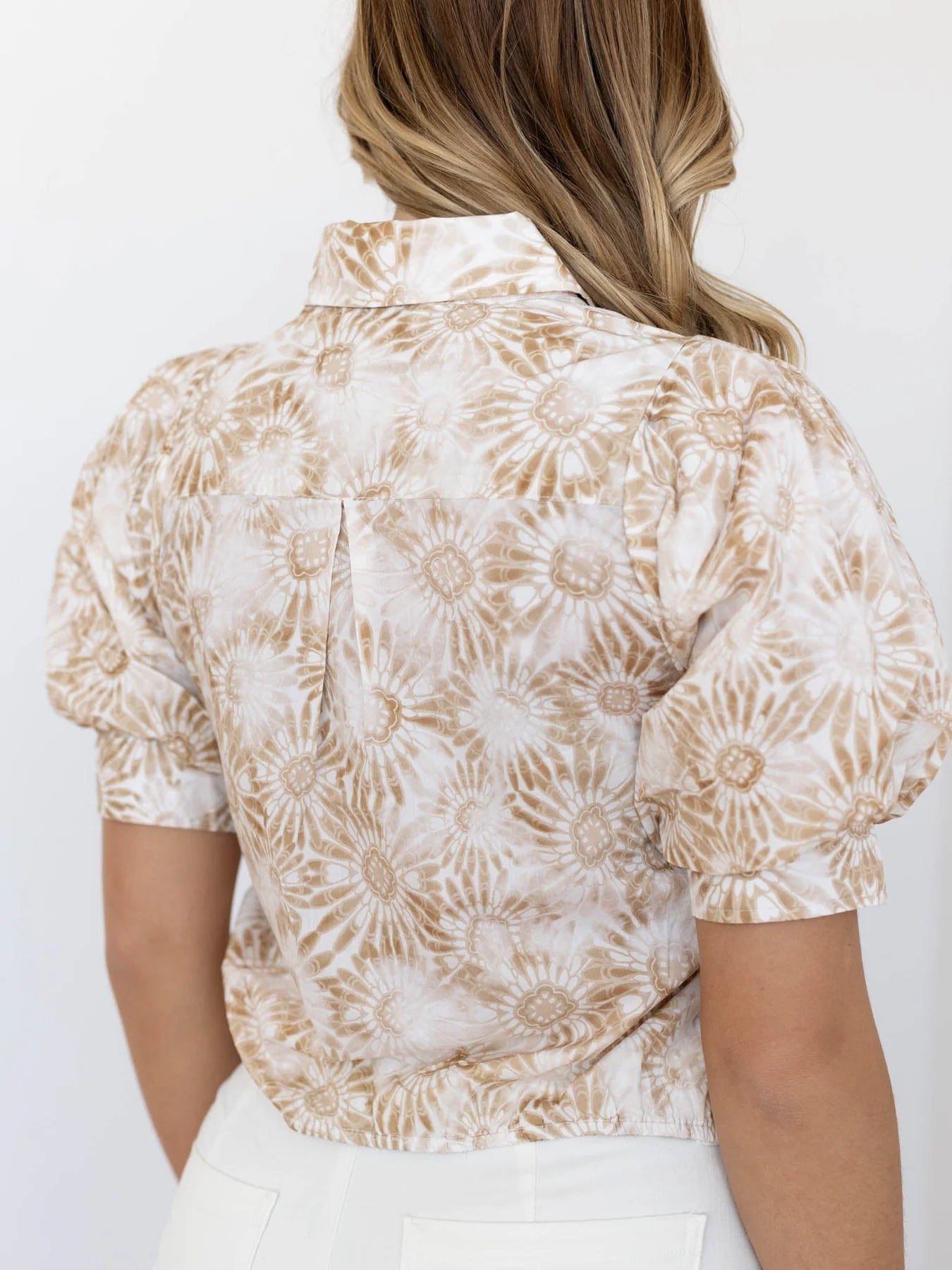 Liverpool Puff Sleeve Twist Front Woven Top