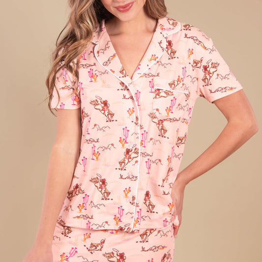 Vintage Cowgirl Notch Collar Top